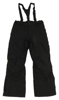 Černé šusťákové funkční oteplovačky s kšandami 