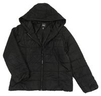 Černá šusťáková zimní bunda s kapucí New Look