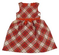 Červeno-bílé kostkované šaty s mašlí H&M
