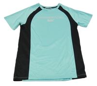 Tyrkysovo-čierne športové tričko s nápisom Pep&Co.