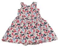 Biele plátenné šaty s motýlikmi C&A