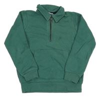 Tmavozelená mikina s golierikom M&S