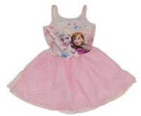 Ružové šaty s Annou a Elsou a tylovou sukní Disney + C&A