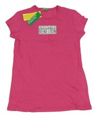 Nové - Růžové tričko s logem Benetton