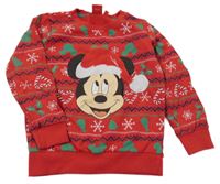 Červená mikina so vzorom a Mickeym Disney