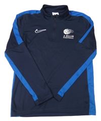 Tmavomodro-modrá funkčná futbalová mikina Nike