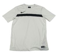 Bílo-černé funkční sportovní tričko s logem Nike