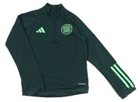 Smaragdová funkční fotbalová mikina Celtic Adidas