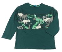 Smaragdové triko s dinosaury little kids