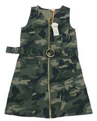 Nové - army riflové propínací šaty s páskem RIVER ISLAND