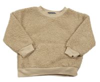 Béžová huňatá mikina s vreckom PRIMARK