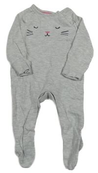 Sivý melírovaný overal s mačičkou F&F