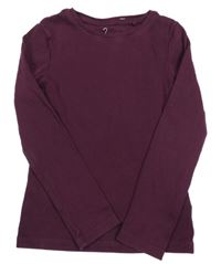 Slivkové rebrované tričko Next