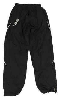 Černo-bílé kostkované šusťákové sportovní kalhoty 