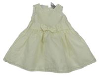 Smetanovo-bílé pruhované šaty s mašlí JASPER CONRAN