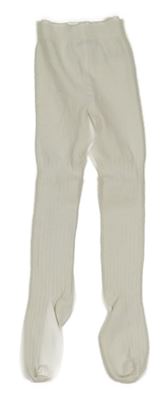 Bílé žebrované punčocháče 