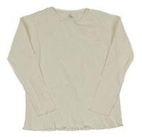 Smetanové žebrované triko TEX