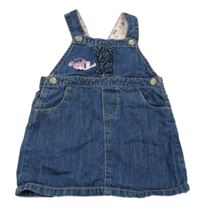 Modré rifľové šaty s jahůdkou a kanýrkem Ergee