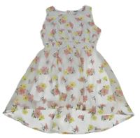 Biele šifónové šaty s kvietkami Y.F.K.