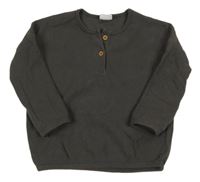 Tmavosivá rebrovaná oversize mikina Next