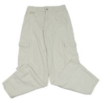 Smetanové cargo wide leg waist rifle H&M