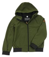 Tmavokhaki-černý softshellový bomber s kapucí YIGGA