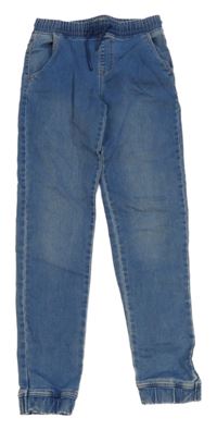 Modré cuff jogger teplákové rifle Denim Co.