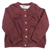 Vínovo-zlatá melírovaná prepínaci mikina PETIT BATEAU