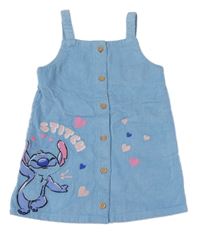 Modré menšestrové prepínaci šaty so Stitchem PRIMARK