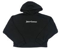 Čierna crop mikina s logom a kapucňou Juicy Couture