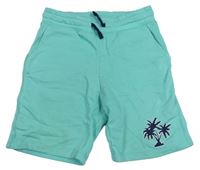 Tyrkysové teplákové kraťasy s palmami H&M
