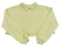 Žltá crop mikina s golierikom H&M