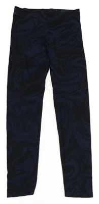 Tmavomodro-čierne vzorované legíny zn. M&S