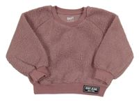 Vínová huňatá mikina DKNY