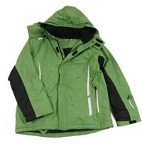 Zeleno-černá šusťáková lyžařská funkční bunda s kapucí Crane