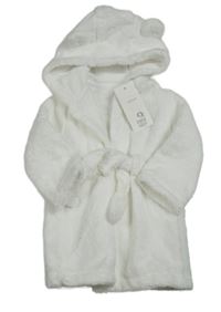 Nové - Bílý froté župan s kapucí s oušky F&F