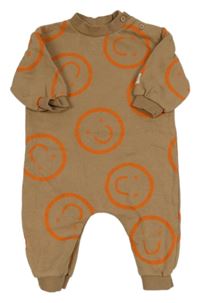 Hnědý teplákový overal se smajlíky George