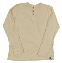 Nové - Béžové tričko s vreckom a gombíkmi Dunnes