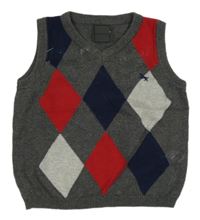 Tmavosivá károvaná svetrová vesta H&M