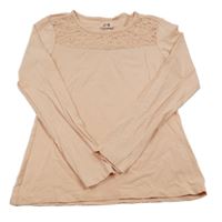 Ružové tričko s čipkou Pepperts