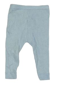 Svetlomodré rebrované pletené tepláky Nutmeg