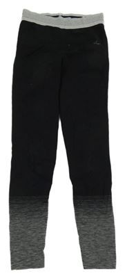 Černo-tmavošedé spodní legíny