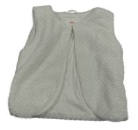 Biela vzorovaná kožušinová podšitá vesta S. Oliver