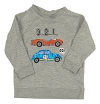 Sivá melírovaná mikina s autami H&M