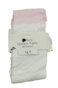 Nové - 2x silonky - bílé + růžové Primark