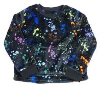 Čierna skvrnitá chlpatá mikina Nutmeg