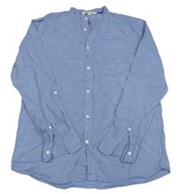 Modrá melírovaná košile H&M