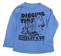 Modré tričko s bágrom H&M