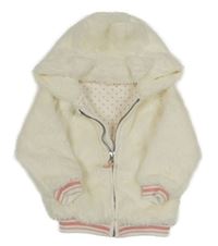 Smetanová kožešinová podšitá bunda s kapucí M&Co.