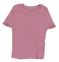 Ružové rebrované crop tričko Primark